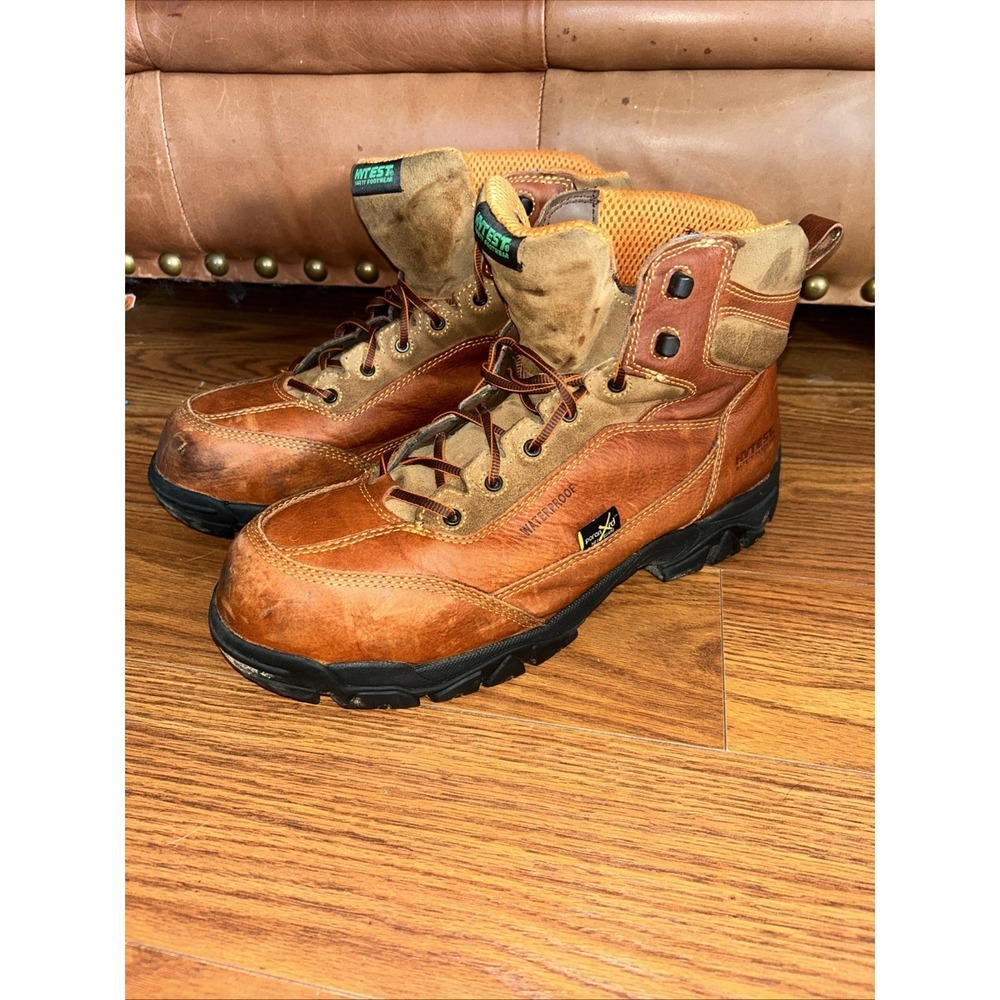 Hytest Boots Mens 14 M Brown 6" Apex Composite Toe Hiking Waterproof Leather